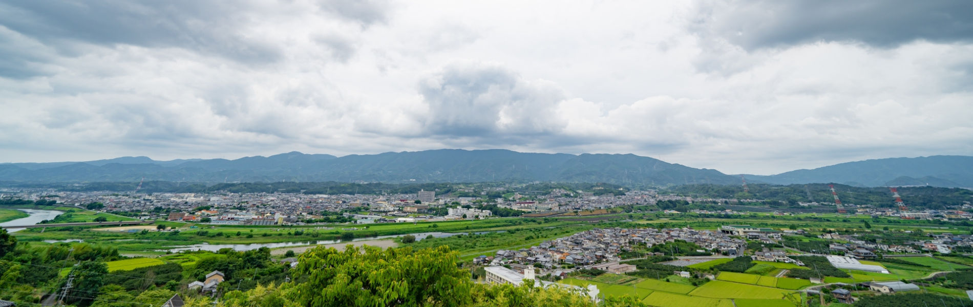 橋本市と紀の川を望む地域の風景